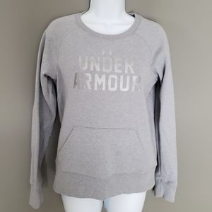 Under Armour Cold Gear Sz S Semi-fitted Gray Sweatshirt Kangaroo Pocket